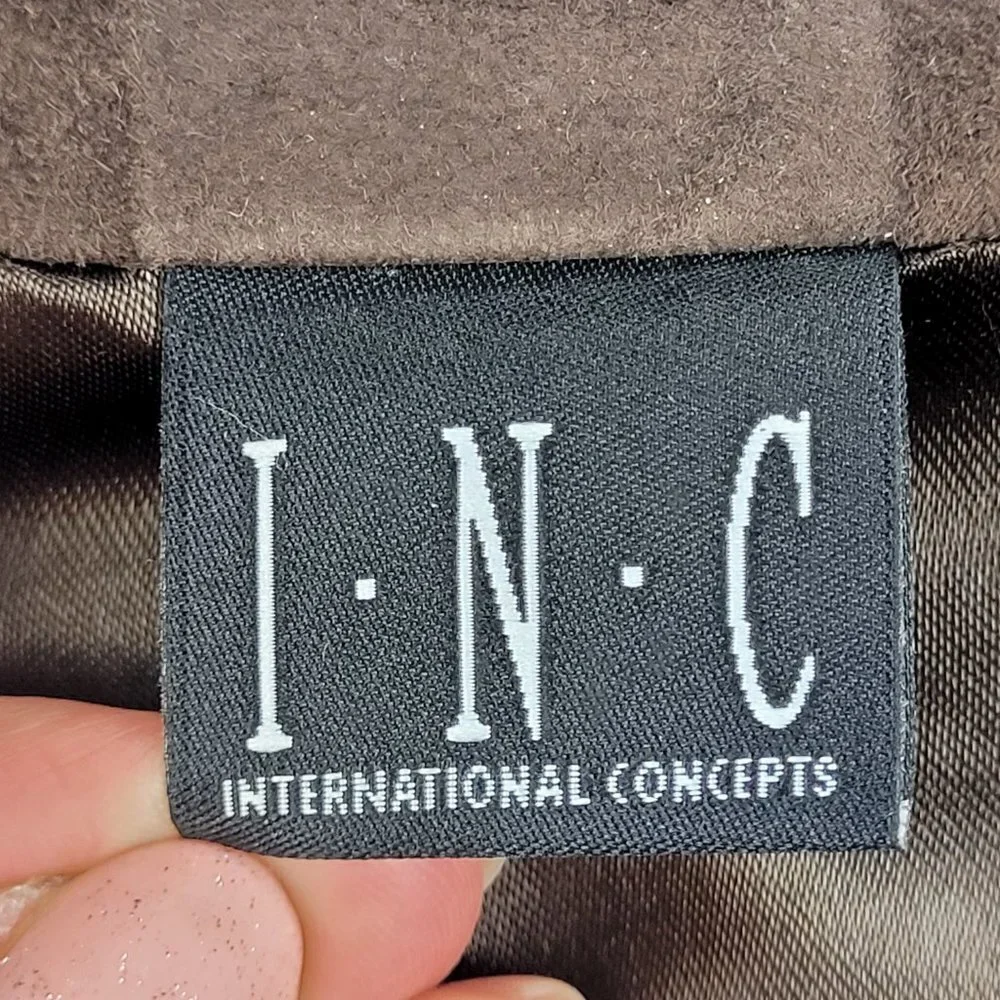 INC International Concept Woman’s brown genuine suede leather skirt size 6 - Picture 8 of 13